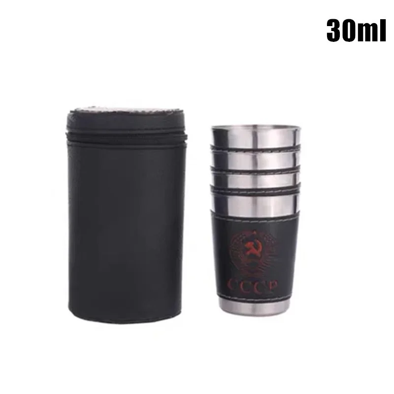 4pcs/set Stainless Steel Mini Wine Tumbler Portable Personalized 30ml/75ml/170ml Shot Glass Set
