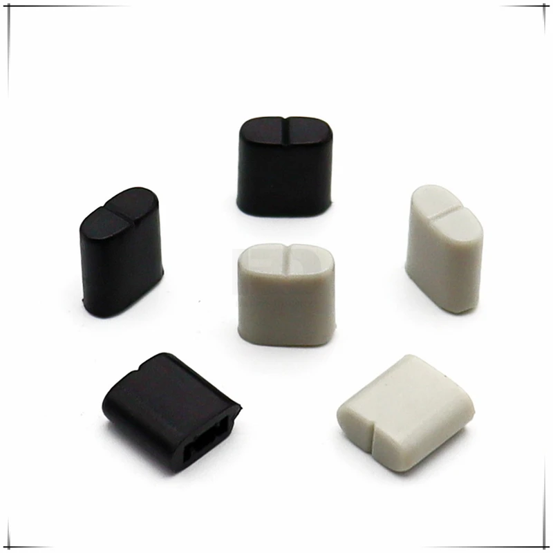 10Pcs Potentiometer Mixer Fader Cap Flat Button, Plastic Black Switch