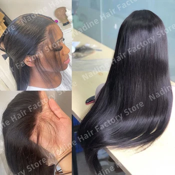 Straight Human Hair Wigs 13X6 Hd Lace Frontal Wig Brazilian Bone Straight 30 40 Inch 13X4 Lace Frontal Human Hair Wigs for Women 1