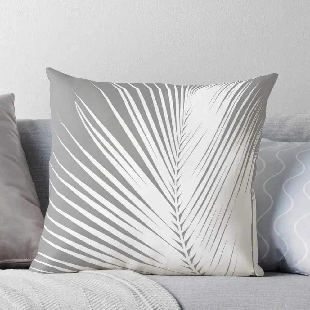 

Palm Leaf, Grey / Gray and White Throw Pillow Decorative Sofa Cushions Cushions For Sofa Sofa Covers luxury decor