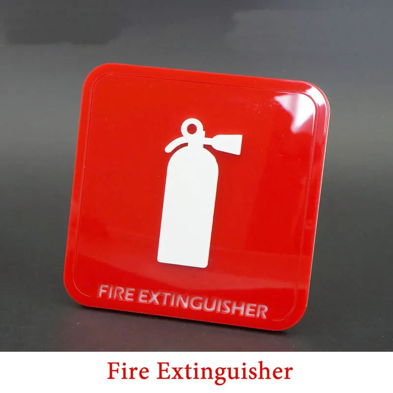 Waterproof Acrylic Warning Signs Fire Hydrant Extinguisher Icon Sign 3D Shape Sticker For Home Office Store School Factory