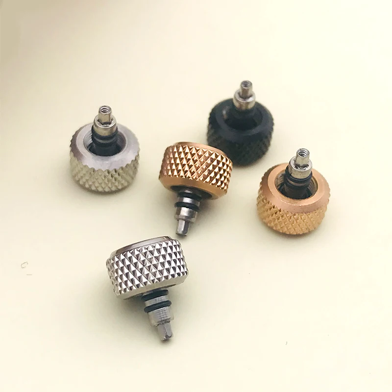 Engraved Screw-in Watch Crown with 'S' Signature - Includes Crown Tube and Stem