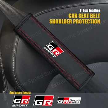 Per Gazoo Racing GR Sport Emblem Corolla Camry C-HR RAV4 Yaris Auto in pelle Cintura di sicurezza Cuscino Cintura di sicurezza Spalla Protezione Pad