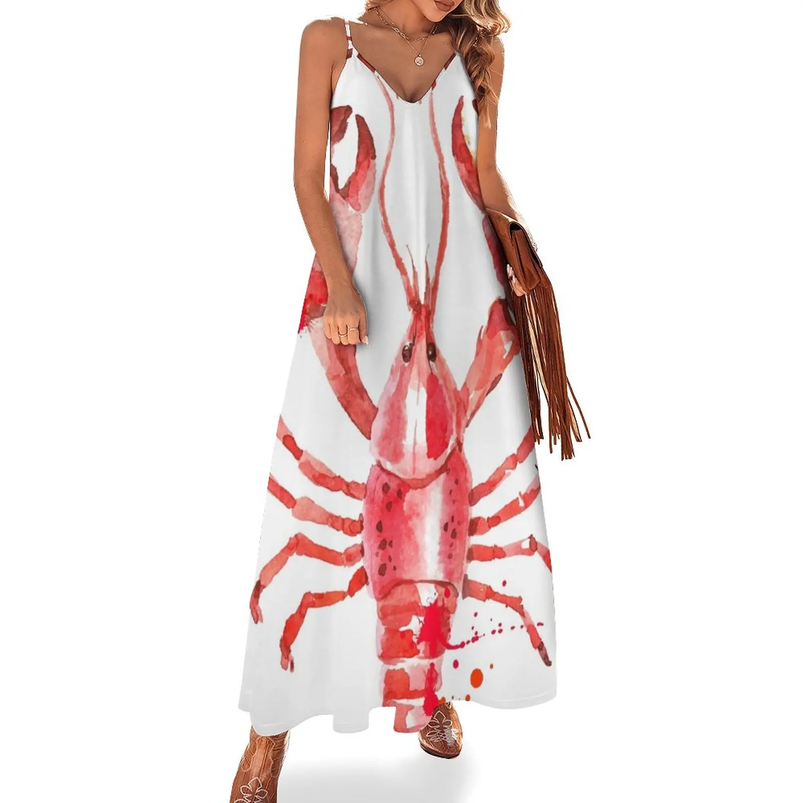 

That Fish Cray Red Lobster Illustration Sleeveless Dress wedding dresses for parties sexy short dresses daring