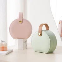 Mini organisateur de bijoux, présentoir à bijoux de voyage, boîtes de boucles d'oreilles, colliers, bagues, sac à main Portable, boîte à bijoux, rangement en cuir 3