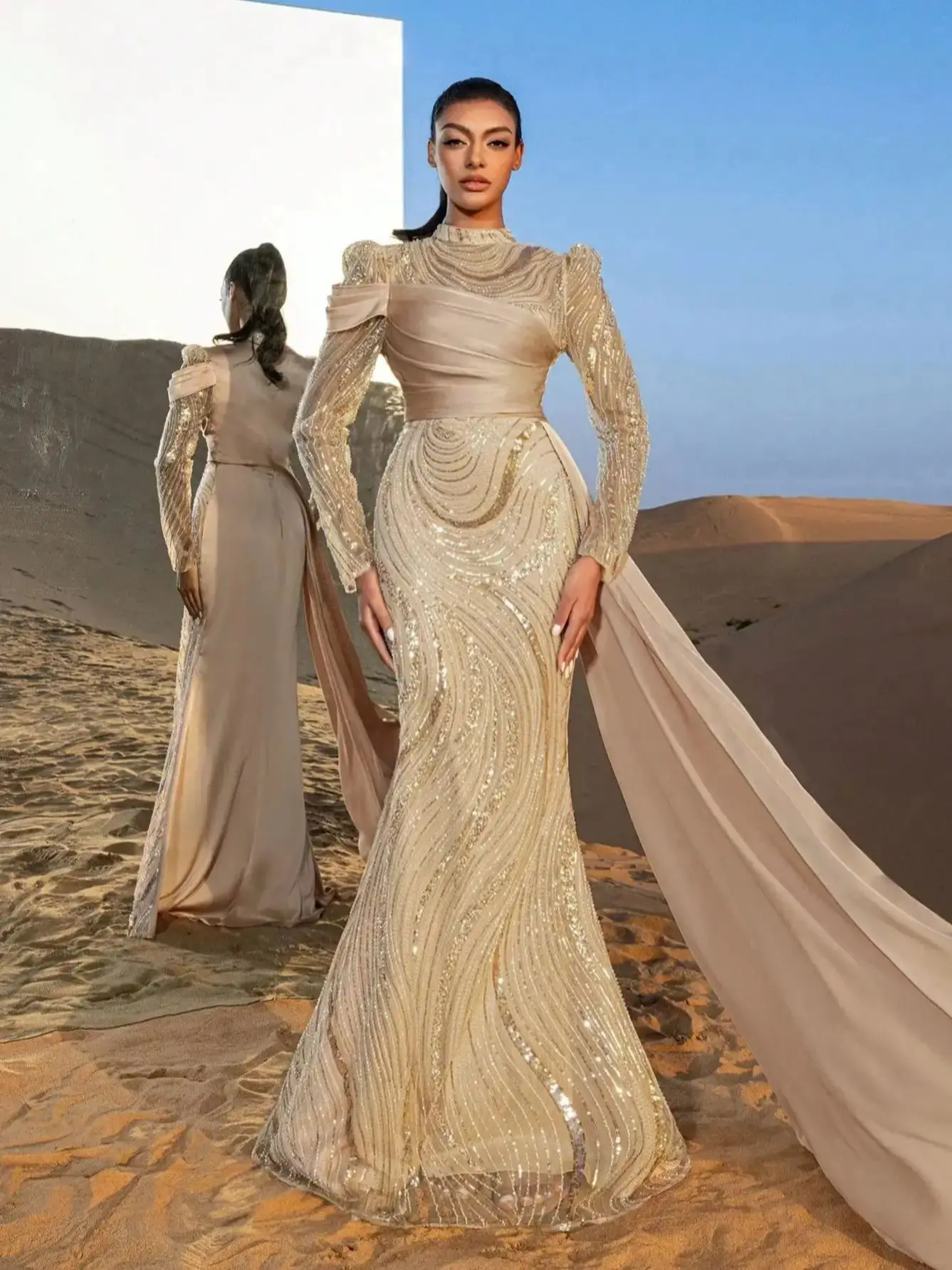 رائع الرقبة وهمية شير الأكمام حورية البحر تنحنح مط...