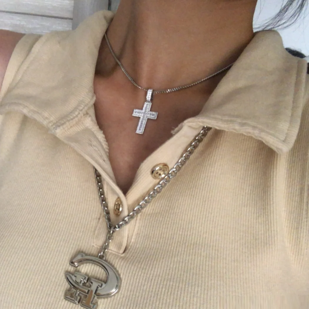 Men Women Sparking Micro Pave 5A Cubic Zirconia CZ With Rope