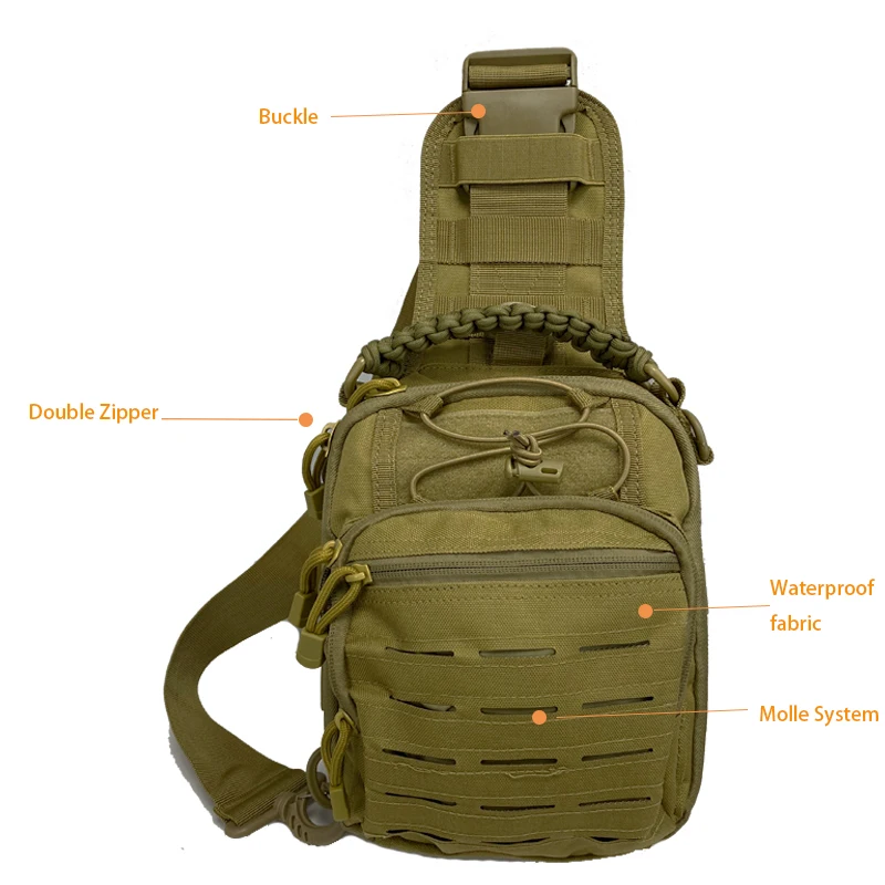Outdoor portable cycling hiking shoulder crossbody bag, chest bag, handbag, laser perforated backpack 2