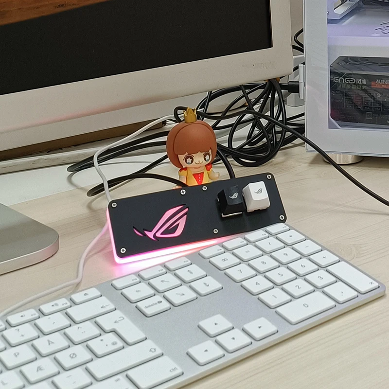 PC 스위치 리셋 컴퓨터 외부 스위치 RGB 조명 데스크탑 마더보드 외부 시작 스위치 케이블, PC 케이스 액세서리 케이블
