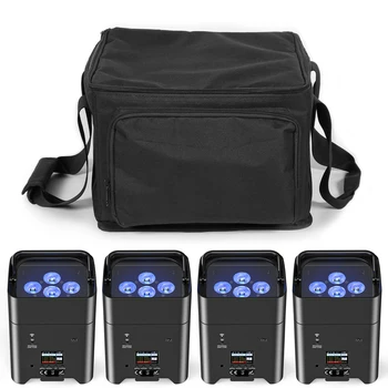 U'King 4PCS 6x18W 6IN1 RGBAW+UV Par Light with Bag DMX Remote Control WiFi Par Light Wireless LED Stage Light for DJ Bar Party 1