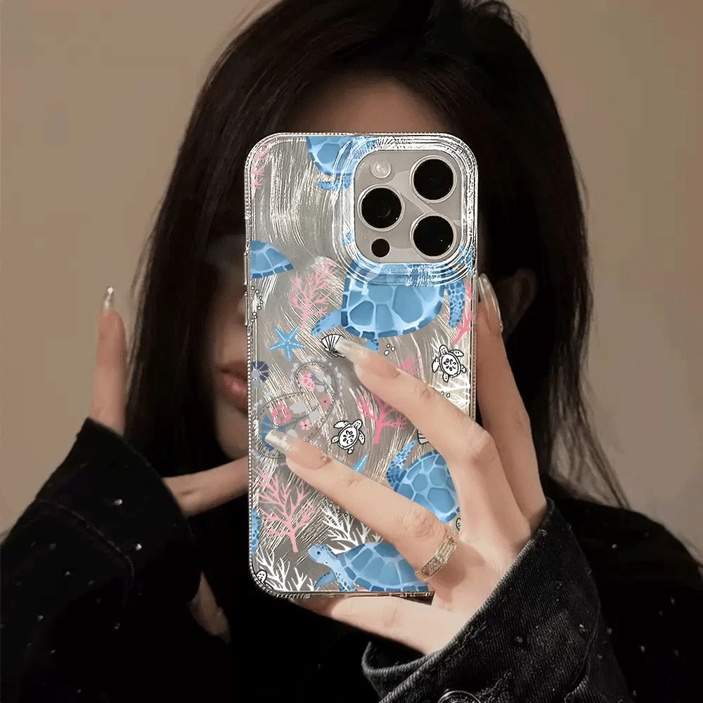 Vibrant Sea Turtle Watercolor Clear Phone Case - Shockproof Cover