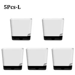 Set of 5 Self - Watering Plant Pots with Drainage and Reservoir (5Pcs - L)