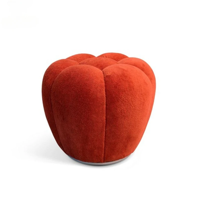 

France roche bobois luxury hotel velvet ottoman stool bench pouf chair round modern designer poufs ottomans for livingroom