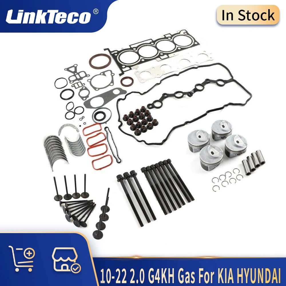 

Engine Parts Cylinder Head Gasket Seal Set STD Piston & Ring Main & Con rod Bearing Kit Fit 10-22 2.0 T Gas For KIA HYUNDAI 2.0T
