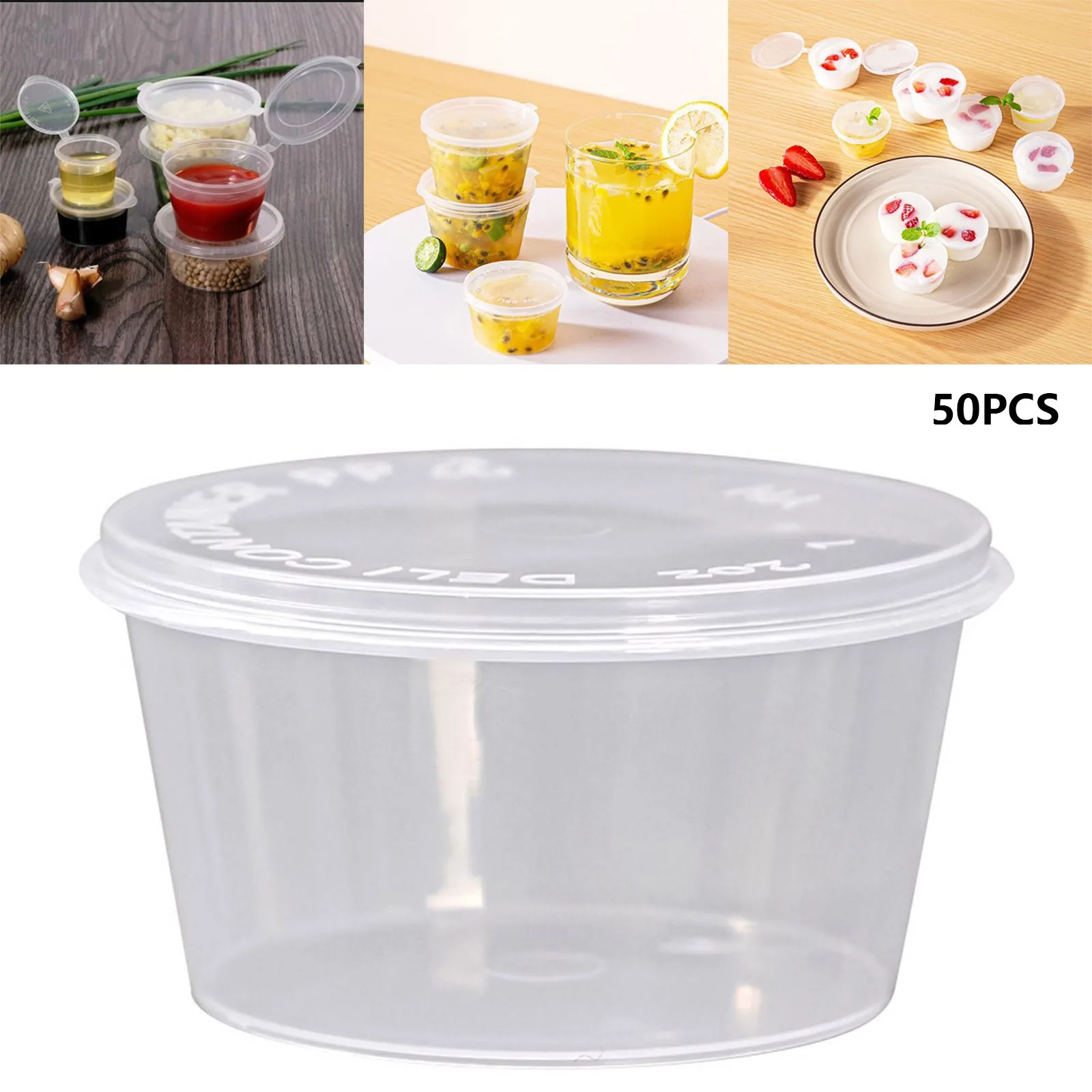 50PCS 4oz Small Plastic Containers With Lids Fruit Containers for