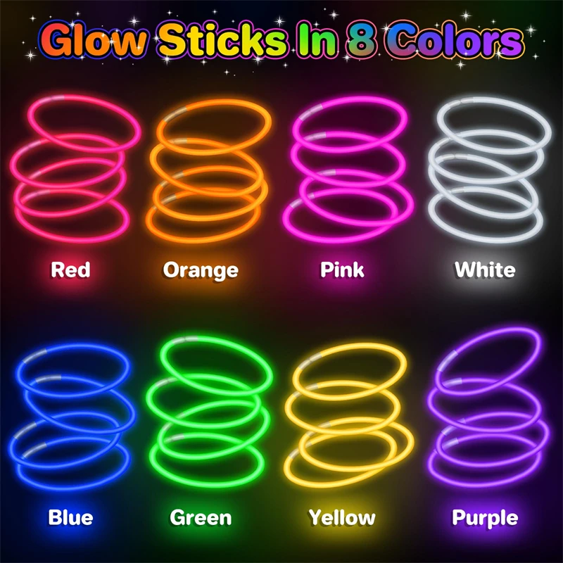 Leuchtende bunte Leuchtstäbe Fluoreszenz im Dunkeln leuchten DIY Armband Halskette Leucht stab für Geburtstag Hochzeits feier Dekor – Detail 2