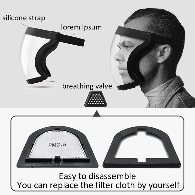 Clear Splashproof Protective Face Shield for Outdoor Safety and Work Protection