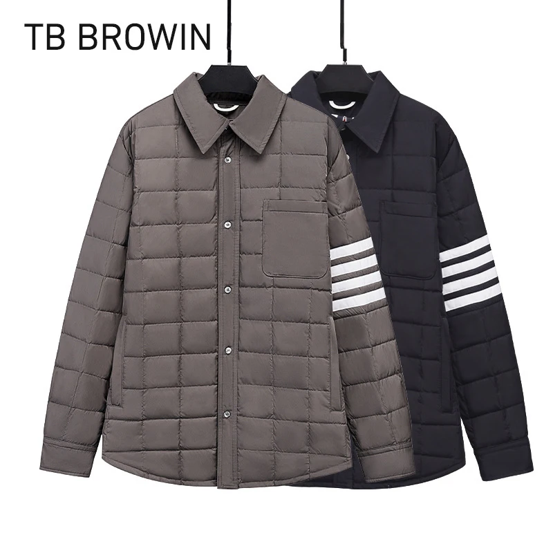 

Новинка 2024, зимнее молодежное ветрозащитное пальто, дизайнерская Повседневная Свободная куртка на утином пуху синего и серого цветов для мужчин и женщин