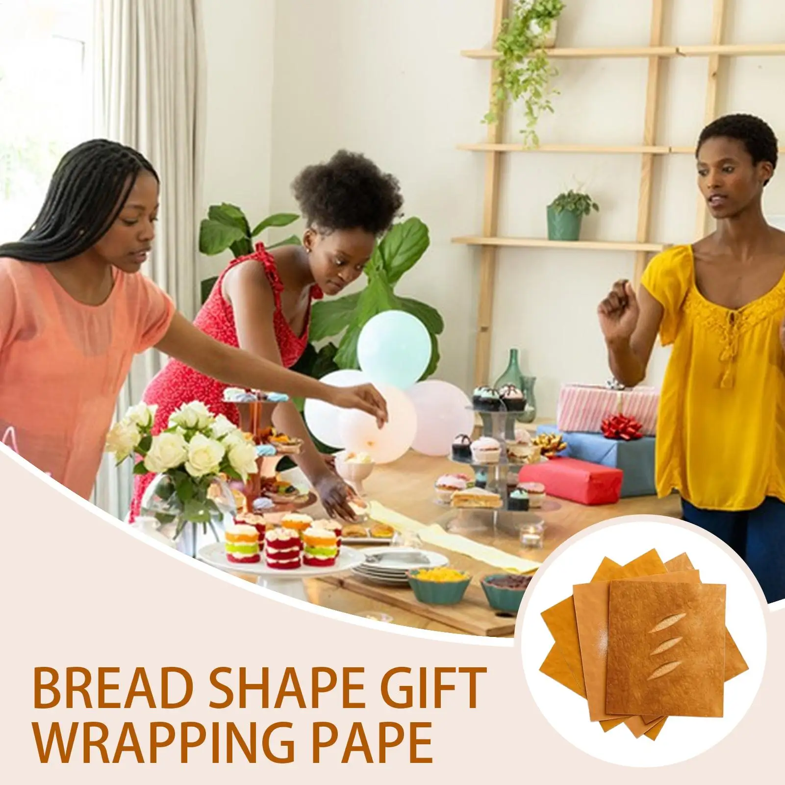 6 Pcs Bread Shape Wrapping Paper Sandwich Wrapping Paper Baking Parchment Oil-Resistant Kitchen for Wrapping Bread Burgers