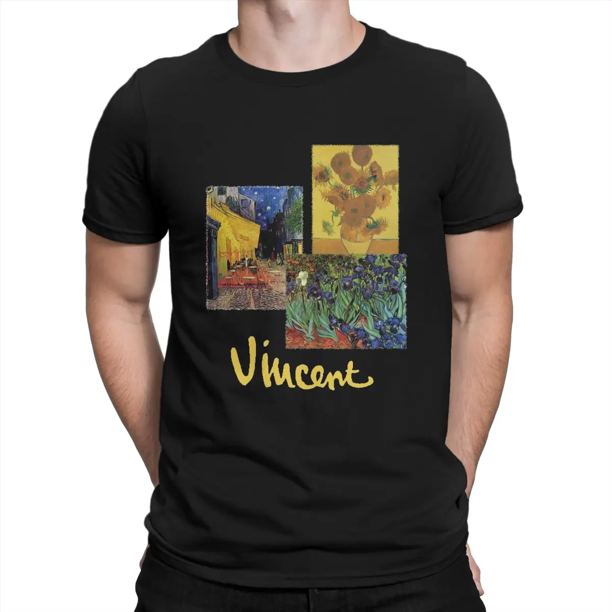 

Vincent T-Shirt Men Vincent van Gogh Funny Pure Cotton Tees Round Collar Short Sleeve T Shirts Gift Idea Clothes