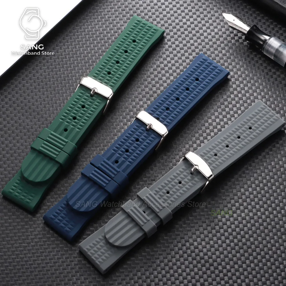 Premium Silicone Waterproof Watch Strap - Soft Rubber Sport Replacement Wristband