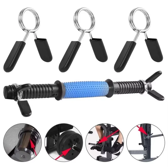 1 Piece 25/28/30 mm Barbell Clamp Spring Collar Clips Gym Weight Dumbbell Lock Standard Lifting Kit Barbell Lock 3