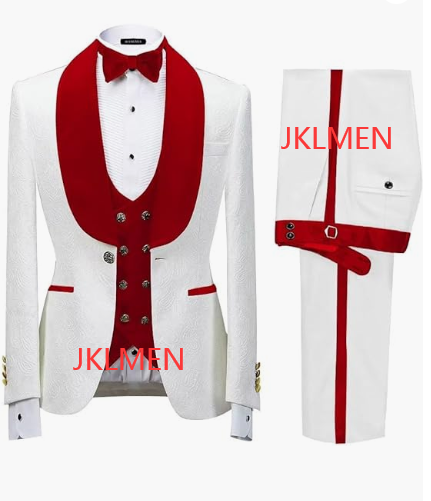 Floral Jacket Men Suit Slim Fit Wedding Tuxedo Navy Blue Velvet Lapel Groom Party Suits Costume Homme Best Man Blazer - as picture17, XXL