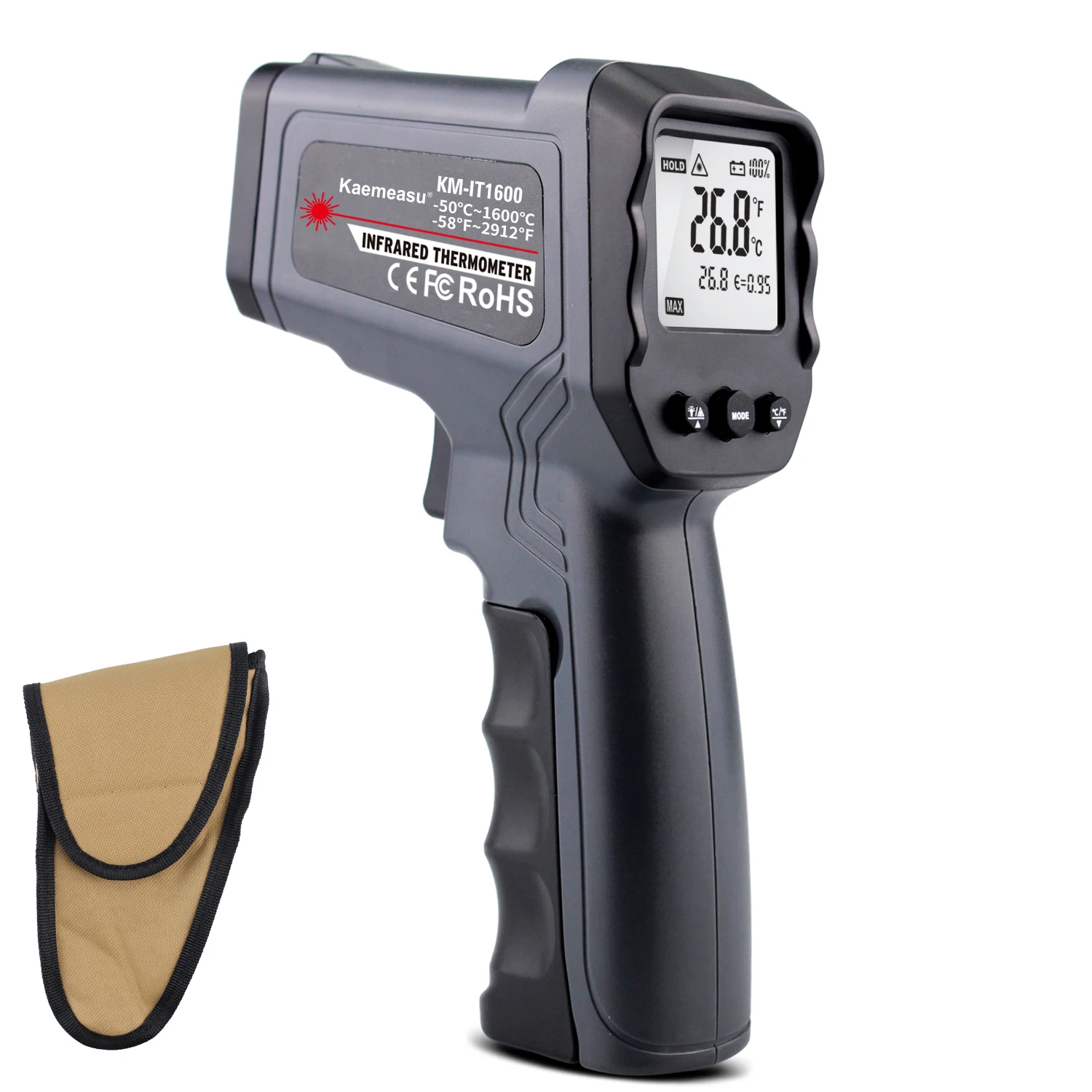 50-1600-Degree-Handheld-Pyrometer-Digital-Infrared-Thermometer-Non ...