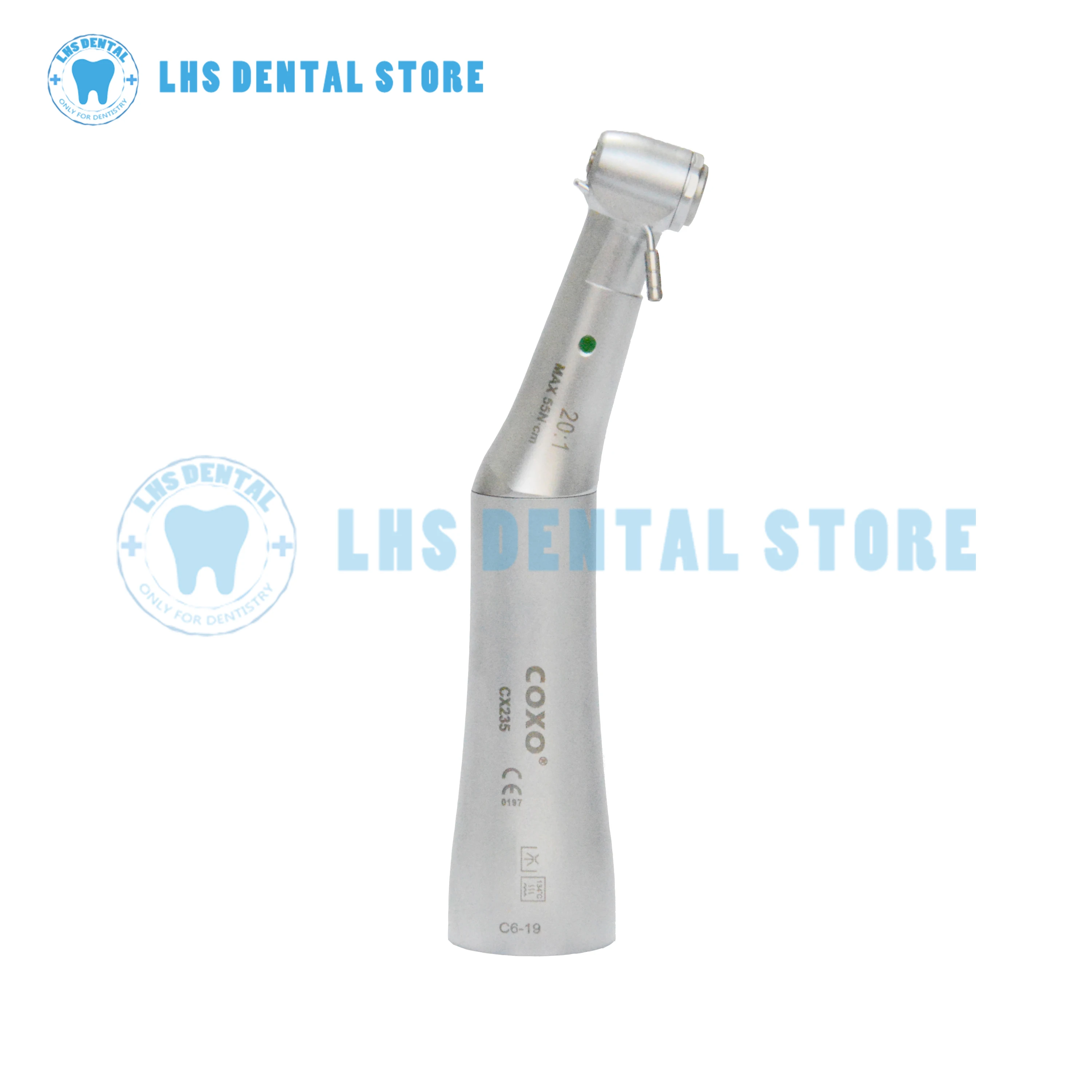 

COXO CX235 C6-19 Dental Supplies for Dentist 20:1 Contra Angle Handpiece Push Button Low Speed Compatible with All E-Type Motors
