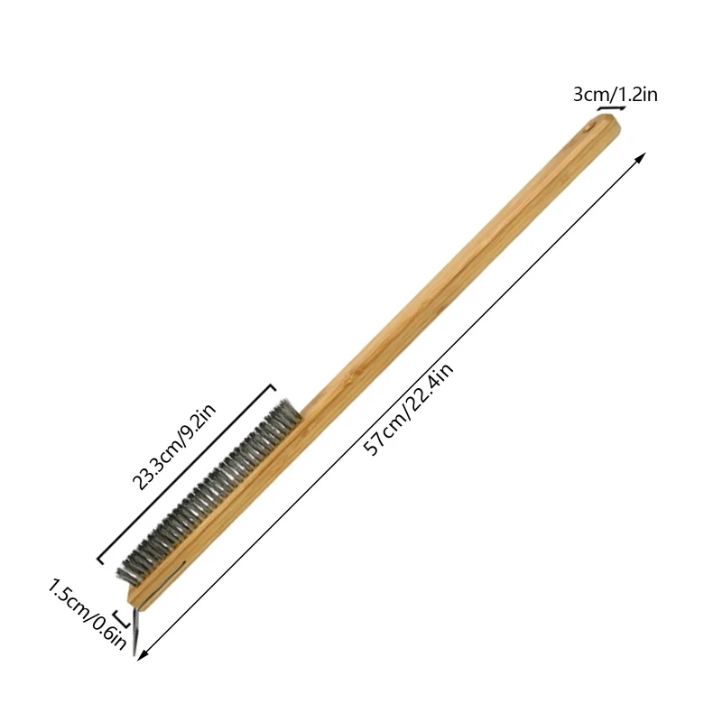 Stainless Wire Pizza Stone Cleaning Brush with Scraper, Barbecue Cleaning Tool