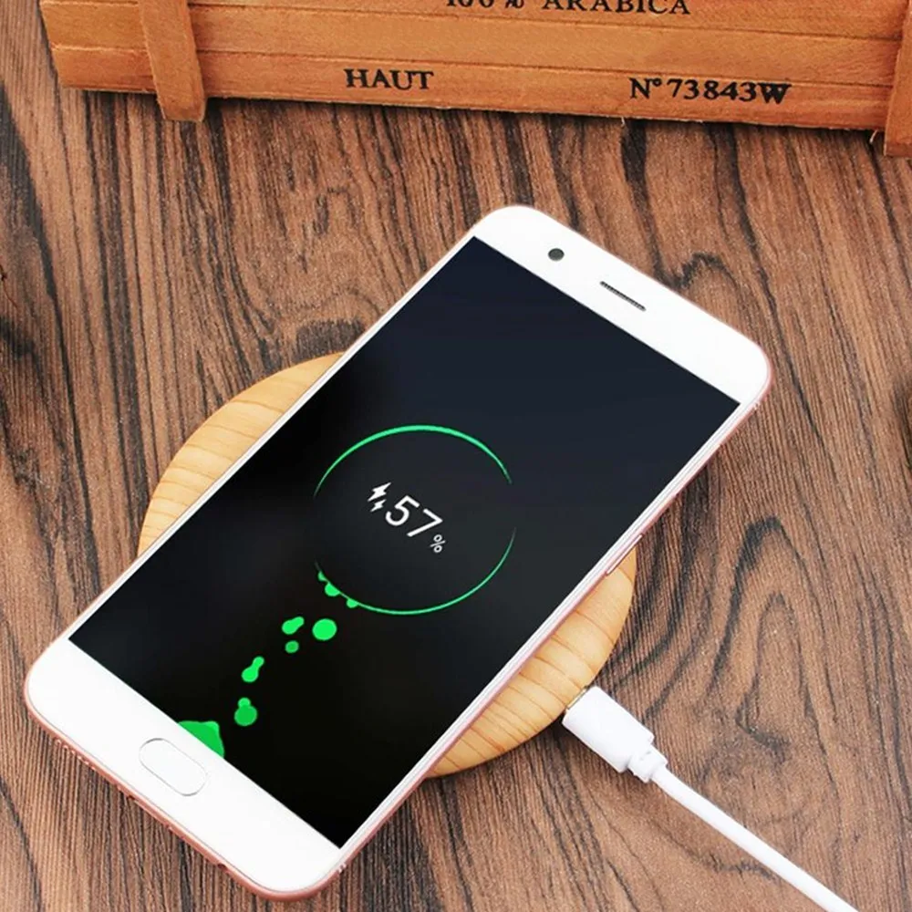 

15W Wood Qi Wireless Charging Pad For Samsung S23 S22 S21Huawei P40 Xiaomi Mix 9 for iPhone15 14 13 12 12Promax Wireless Charger