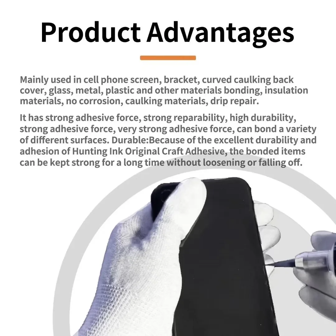 WYLIE Mobile Phone Repair Black/Clear Liquid Glue LCD Screen Frame Back Cover Repair Fast Curing Waterproof Adhesive sets