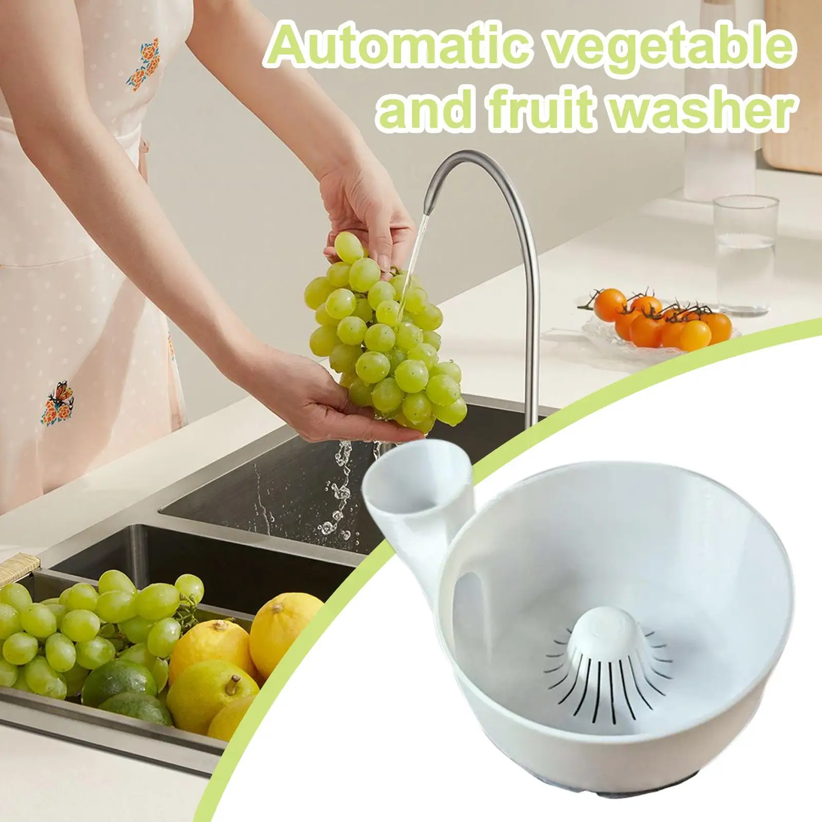 Automatic Fruit Wash Bowl 3D Printing Food Washing Spinner Red Kitchen Fruit Cleaning Tool for dates cherries grapes blueberries