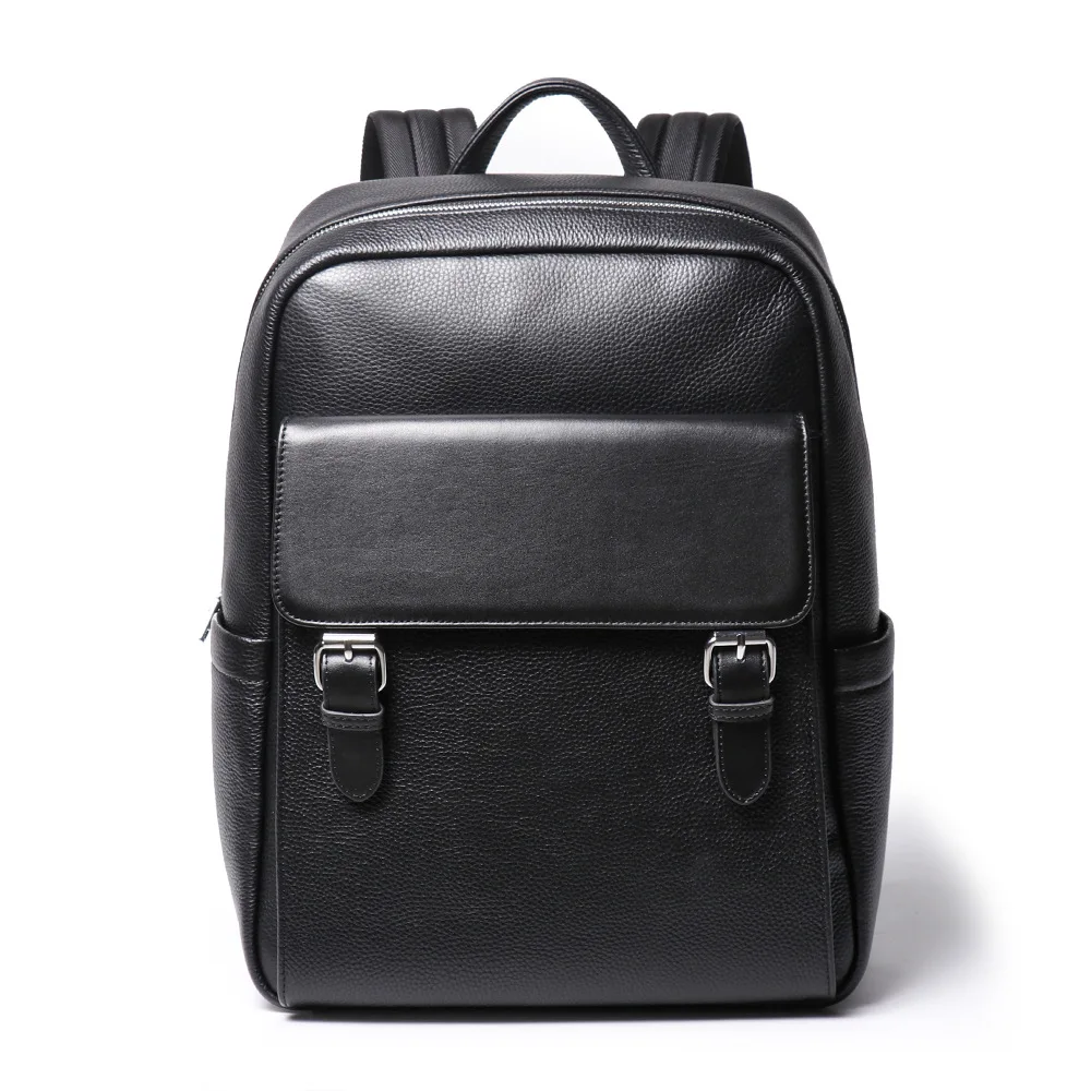 New Genuine Leather Backpack, Men's Large-Capacity Top-Layer Cowhide Wheeled Travel Backpack 4