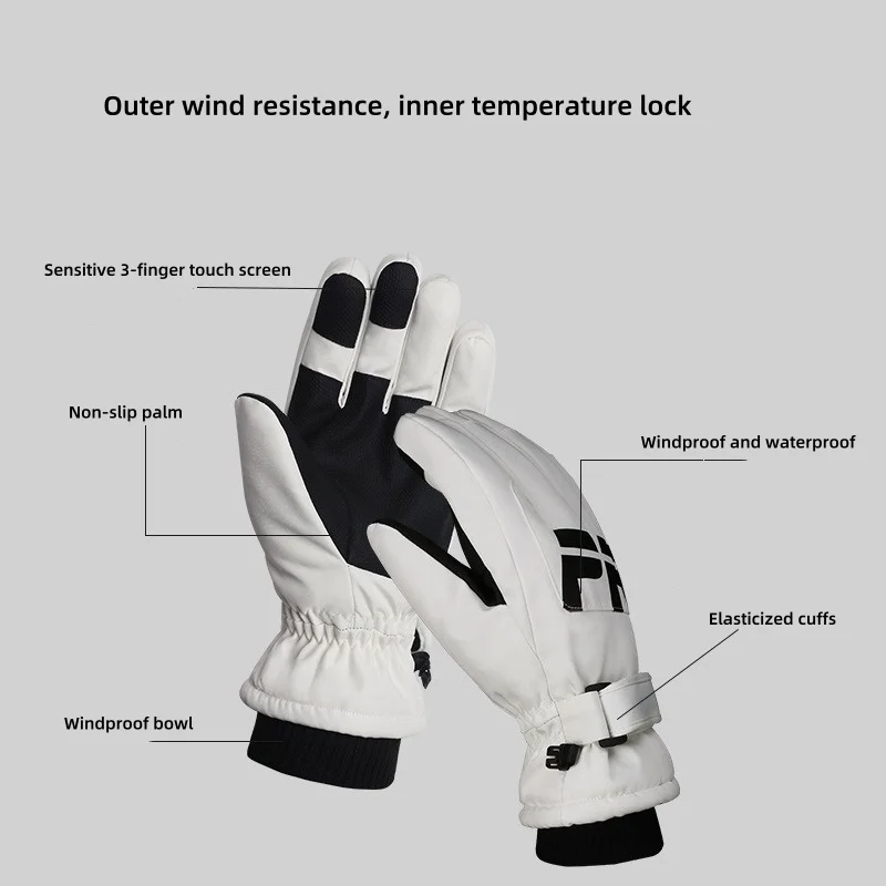 Men's AND WOMEN'S Professional Winter Warm Skiing Gloves, Warm Snow Gloves, Waterproof Motorcycle Smile 506 Touch Screen