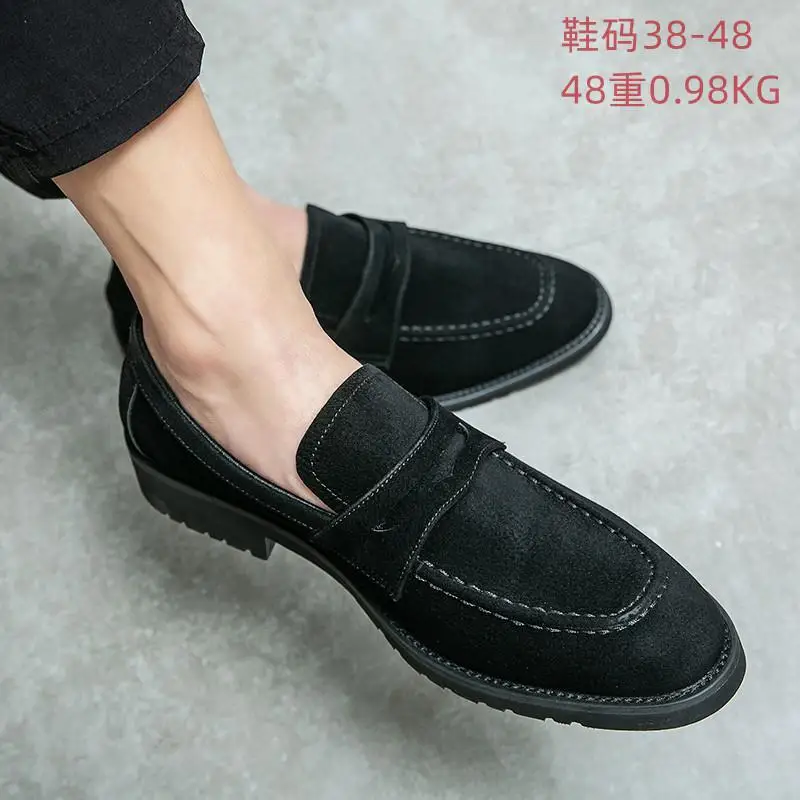 

Shoes Black Leather Shoes Men's Business British Style Formal Wear Men's Height Increasing Groom Wedding Shoes Soft Bottom Casua