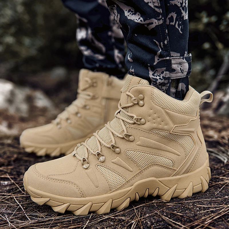 2024 Men Boots Military Leather Boots Special Force Tactical Desert Combat Men's Boots Outdoor sneakers Shoes Ankle Boots