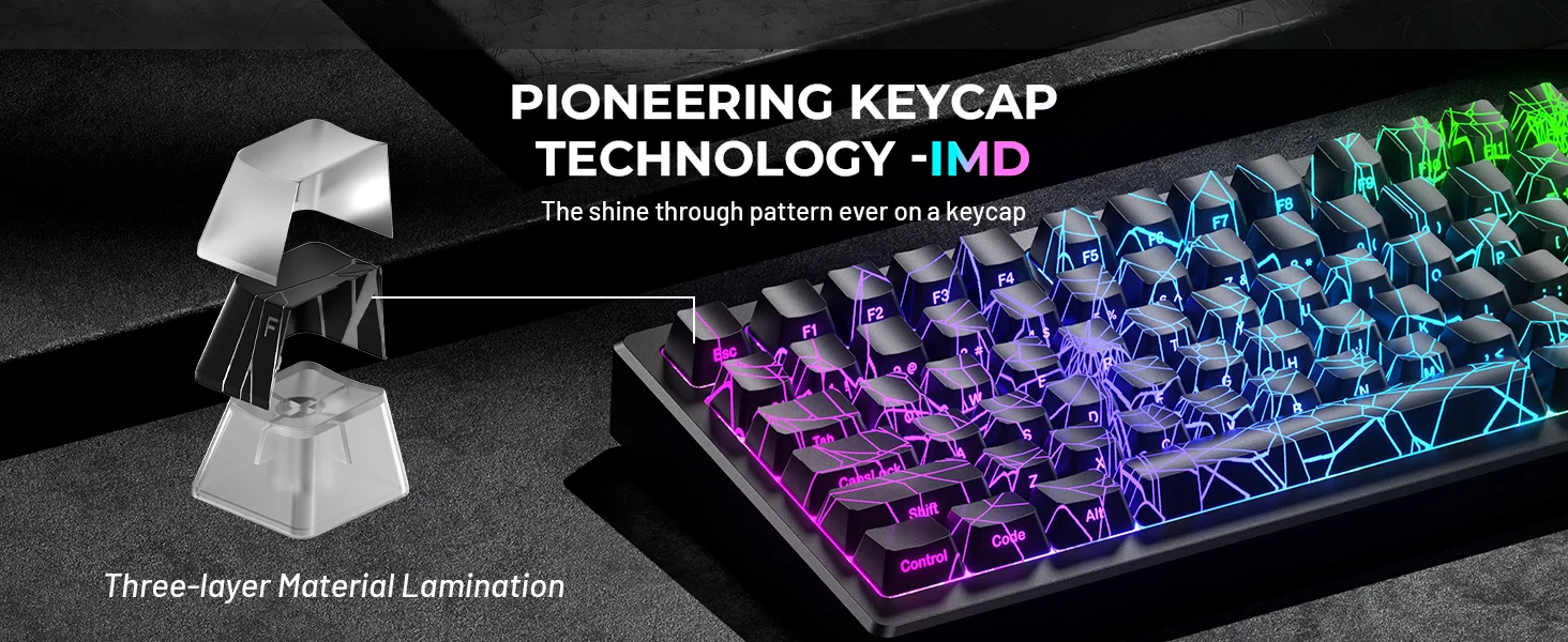XVX Spider Web Version Pattern Shine Through OEM Profile IMD-Tech Keycap Set Black Keycaps( only keycaps)118 Keys 17 Sdc32fc8f27c3445ca74d74bdead9ef7c9