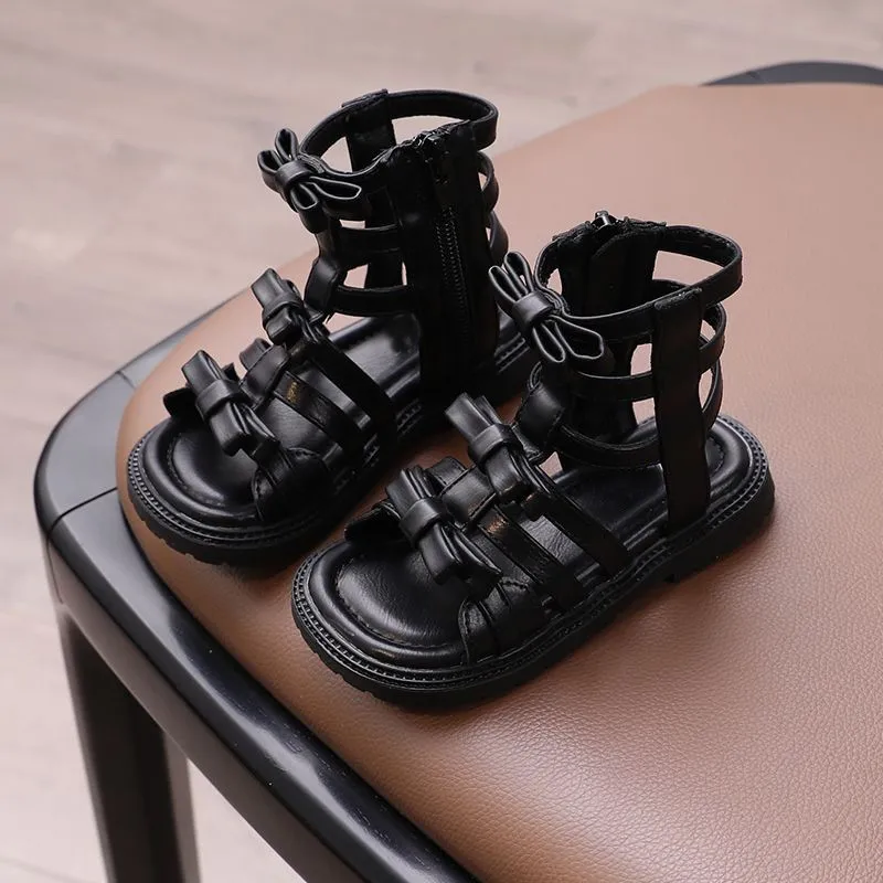 여아 공주 신발 단색 다용도 키즈 로마 샌들 지퍼형 사이즈 2026 여름 신상 아동 비치 샌들 소프트 바닥