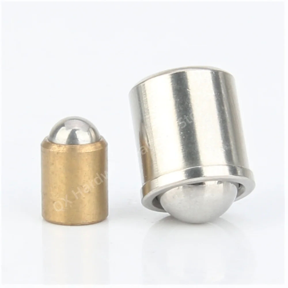 QX410.1 Press Fit Smooth Stainless Steel/Brass Body Spring Ball Plungers