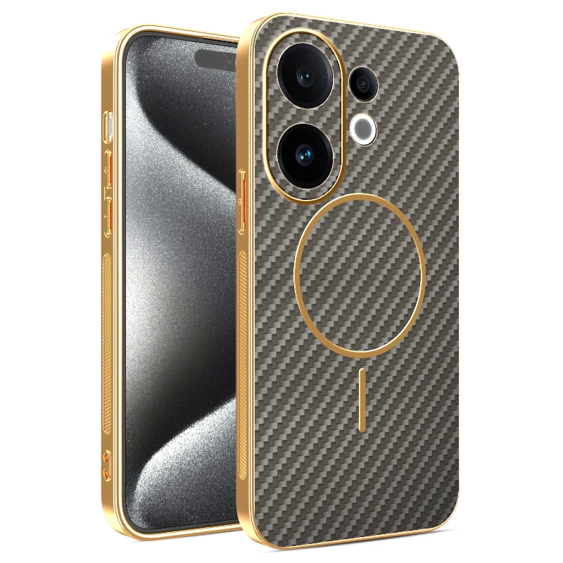 Sleek Carbon Fiber Magnetic Case with Wireless Charging Compatibility
