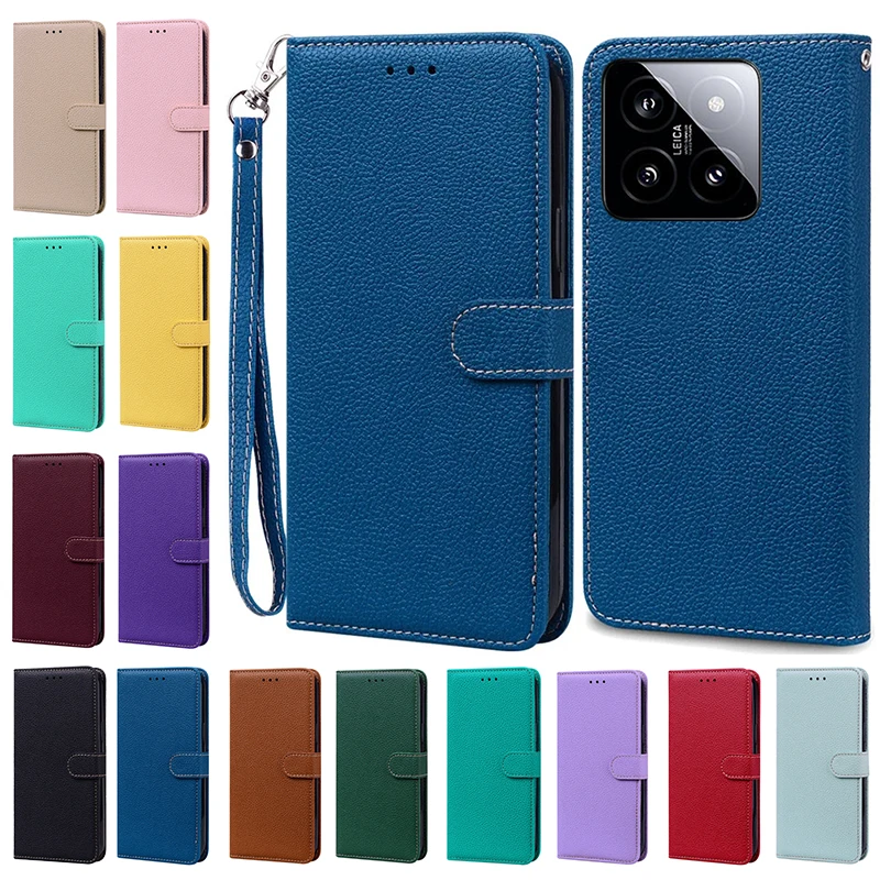 

For Xiaomi 14 Case Leather Wallet Flip Case For Xiaomi Mi 14 Mi14 Pro Mi 14Pro Xiaomi14 Phone Cover Coque Fundas Etui Shells