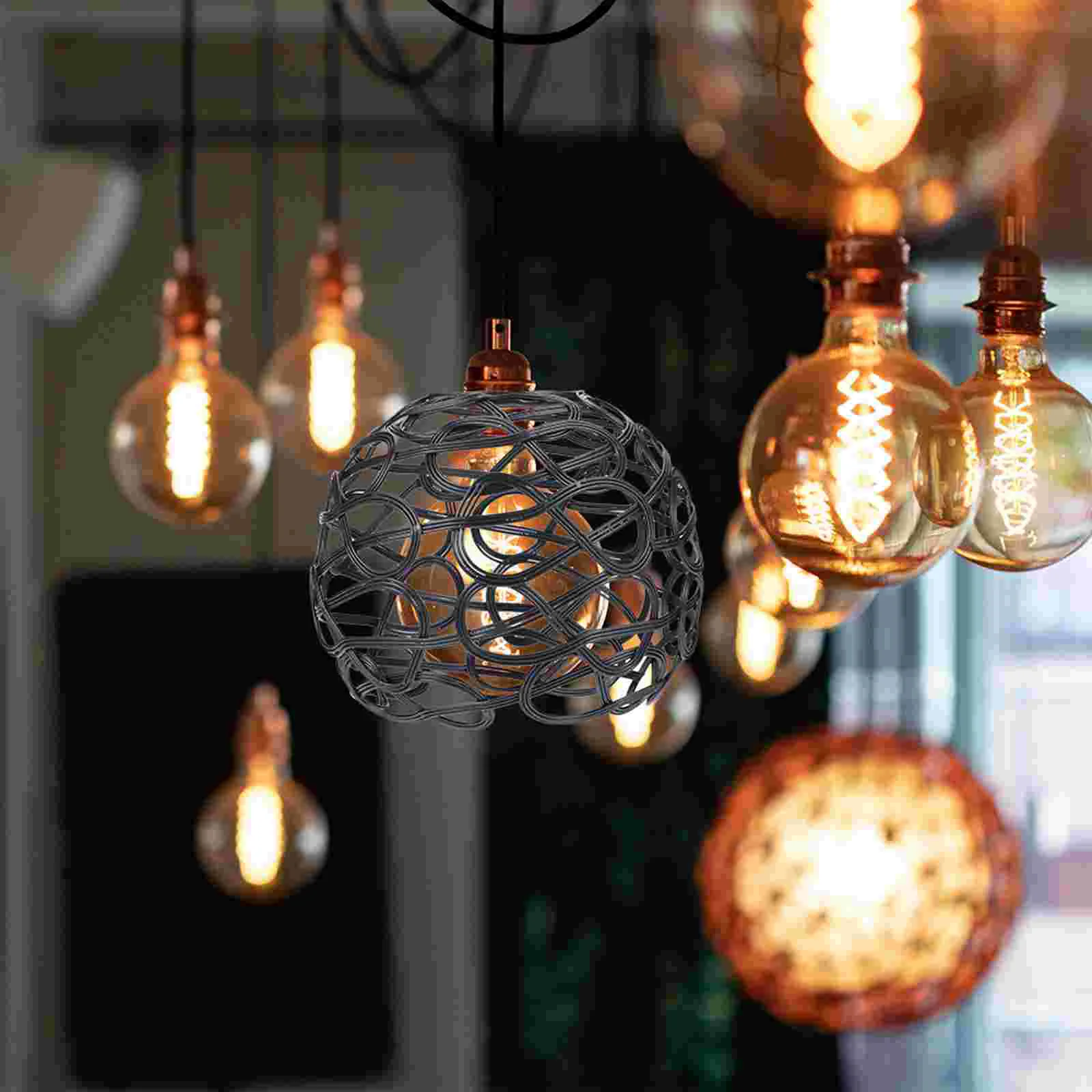 

Industrial Light Bulb Cage Diy Vintage Style Light Cage Lamp Guard Iron Chandelier Lamp Shade Replacement Pendant Light Wall