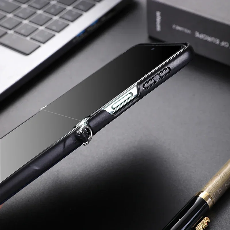 Luxuriöse Litschi-PU-Leder-Magsafe-Wireless-Ladehülle für Galaxy Z Flip 7 6 Flip 3 4 5 ZFlip4 Zflip5 magnetische stoßfeste Abdeckung – Detail 7