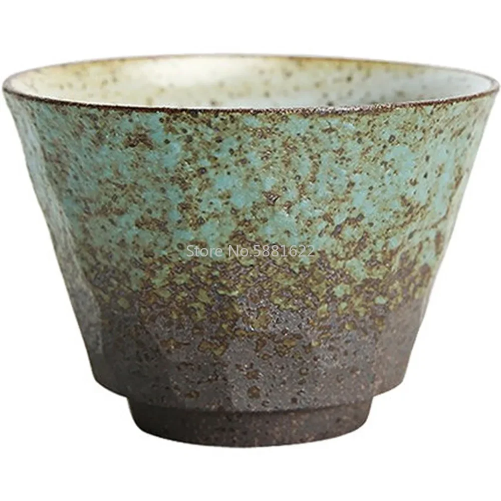 Japanese Coarse Pottery Tea Cup Handmade Ceramic Kung Fu Tea Cups Small Bowl Retro Home Decor