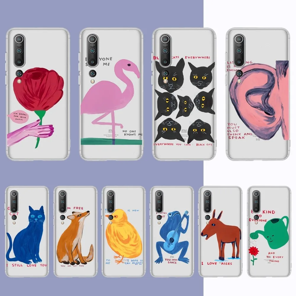 Custodia Per Telefono David Shrigley Visual Arts Per Samsung S 20 21 22 23 Per Redmi Note7 8 9 10 Per Huawei P20 30 40 Custodia Trasparente