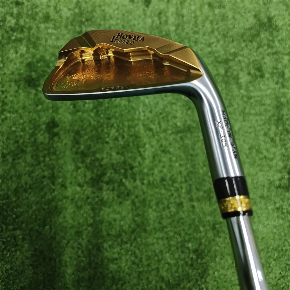 new Golf Irons Ichiro  hollow golden hollowed out Golf Irons golden 7pcs 456789pSteel or graphite golfclubs