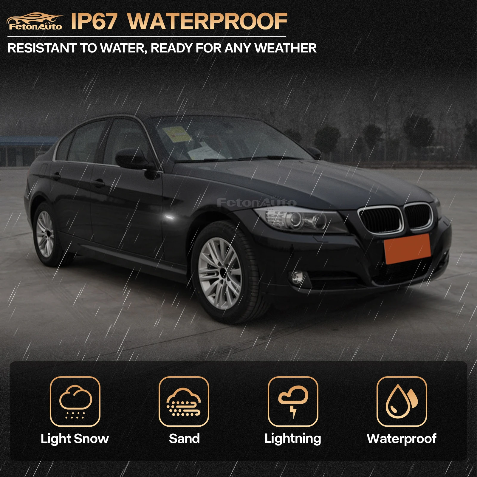 다이내믹 점멸기 방향 지시등 사이드 마커 조명, 흐르는 물, BMW E90 E91 E92 E93 E60 E87 E82 E61 E46 LED 조명, 2 개
