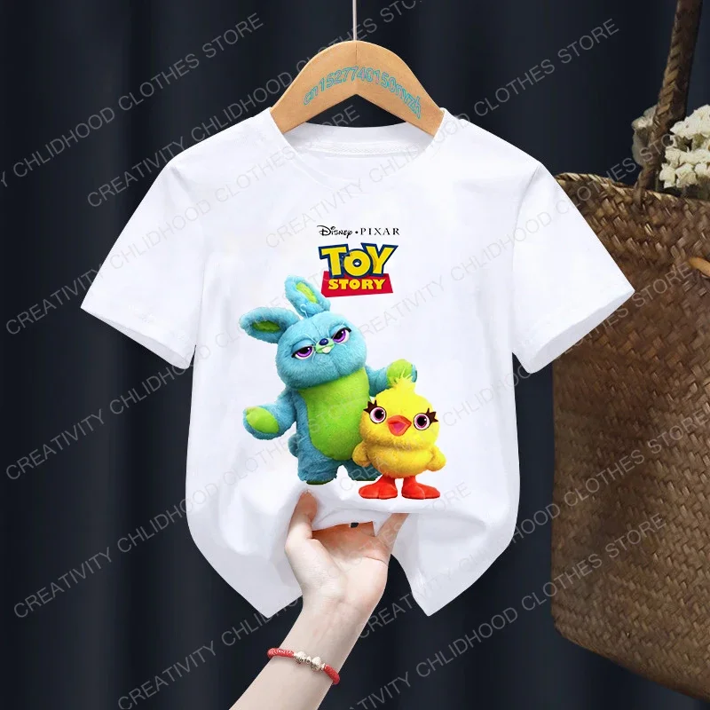 New Toy Story Children T Shirt Woody Buzz Lightyear Clothes Kawaii Short Sleeve Anime Cartoon Kids Boys Girls T-shirt Casual Top 6