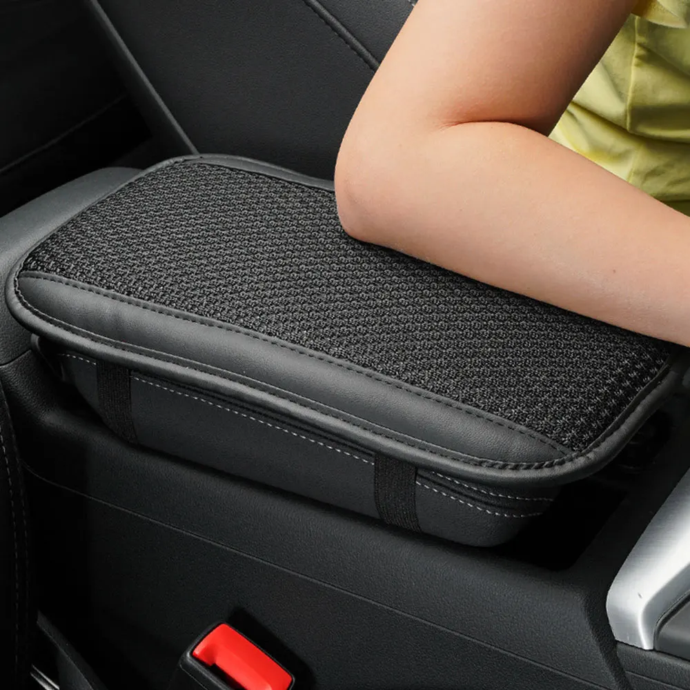 

1Pc Universal Car Armrest Pad Cover Leather Center Console Box Cushion Mat Protector Black Waterproof Car Interior Accessories